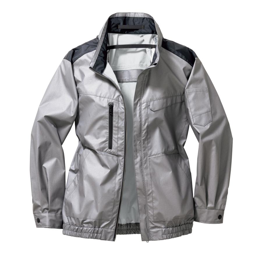 空調作業服 熱中症 熱中症対策 熱射病 服のみ 長袖 ポリエステル100% アルミ遮光 UVカット 便利な電池操作 トルネードラカン TRA1761【02のみ在庫限り】 |  | 02