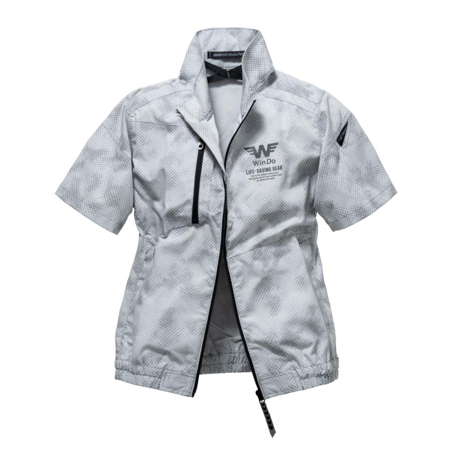 空調作業服 熱中症 熱中症対策 熱射病 半袖 大小ドット柄プリント 激涼の通風性 便利な電池操作 ポリエステル65%綿35% WinDo W3351【在庫限り】 |  | 02