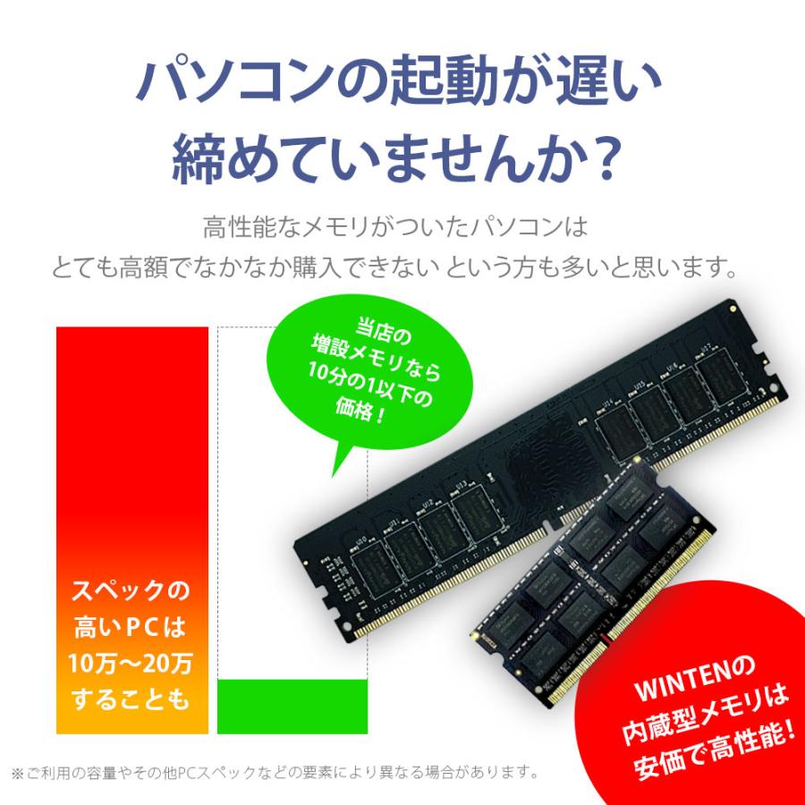 WINTEN デスクトップPC用 メモリ DDR4 2666 PC4-21300 16GB (8GB x 2枚