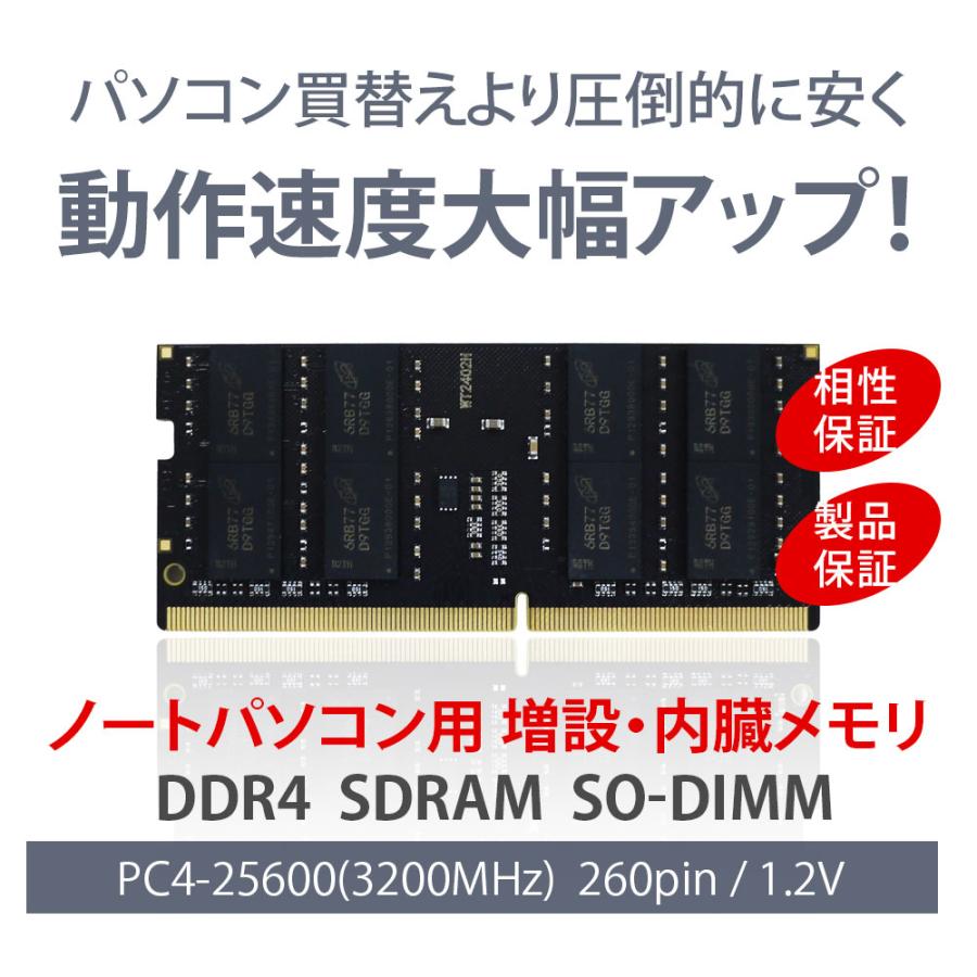 WINTEN ノートPC用 メモリ DDR4 3200 PC4-25600 16GB (8GB x 2枚