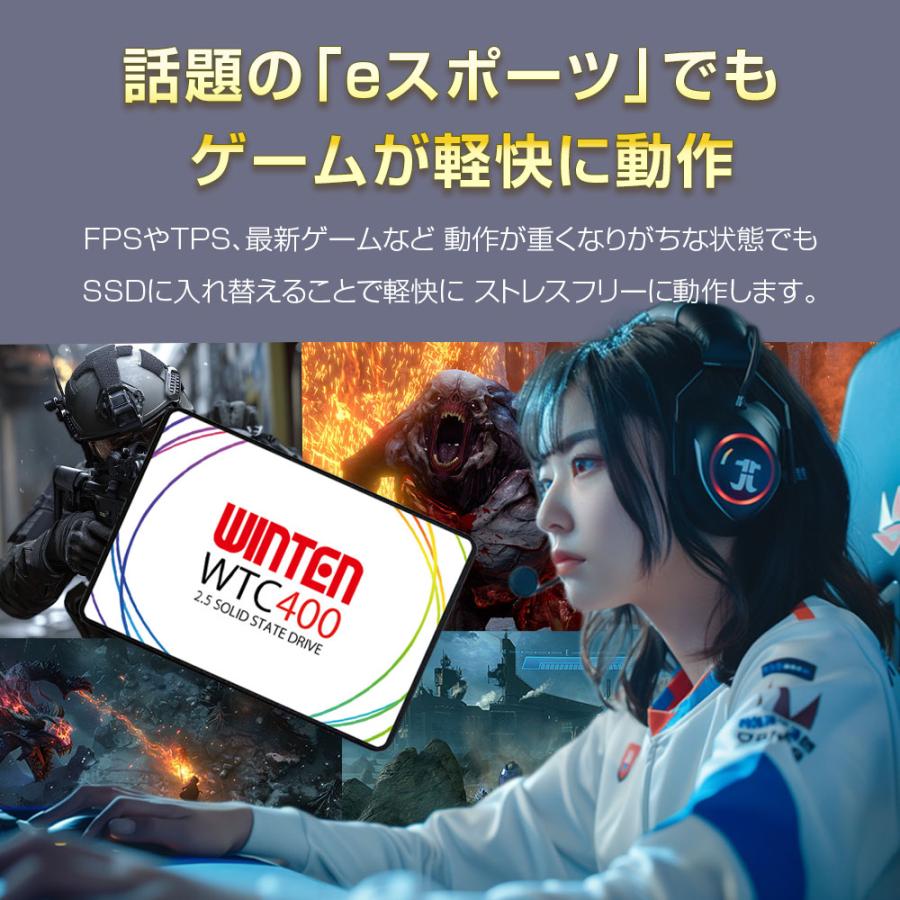 【バルク品】WINTEN SSD 128GB 内蔵型SSD 3年保証 2.5インチ SATA3 6GB/s 3D NAND PS4 動作確認済 フラッシュ搭載 エラー訂正 省電力 WTC400-SSD-128GB 6131 | WINTEN | 04