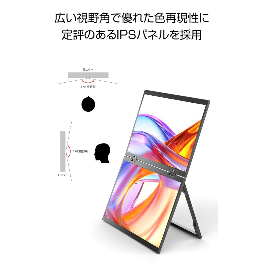 WINTEN デュアルモニター ゲーミング モニター 15.6インチ 2画面 1080P