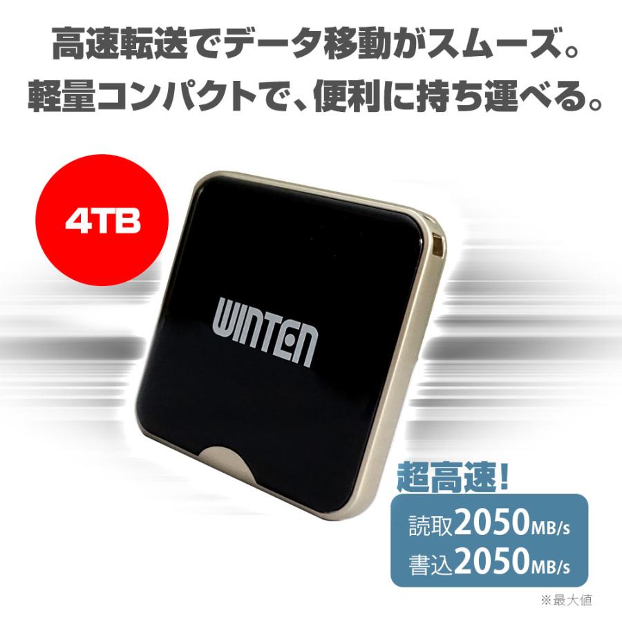 WINTEN 【P5倍】WINTEN 4TB マグネット式 外付け SSD ポータブルSSD 3