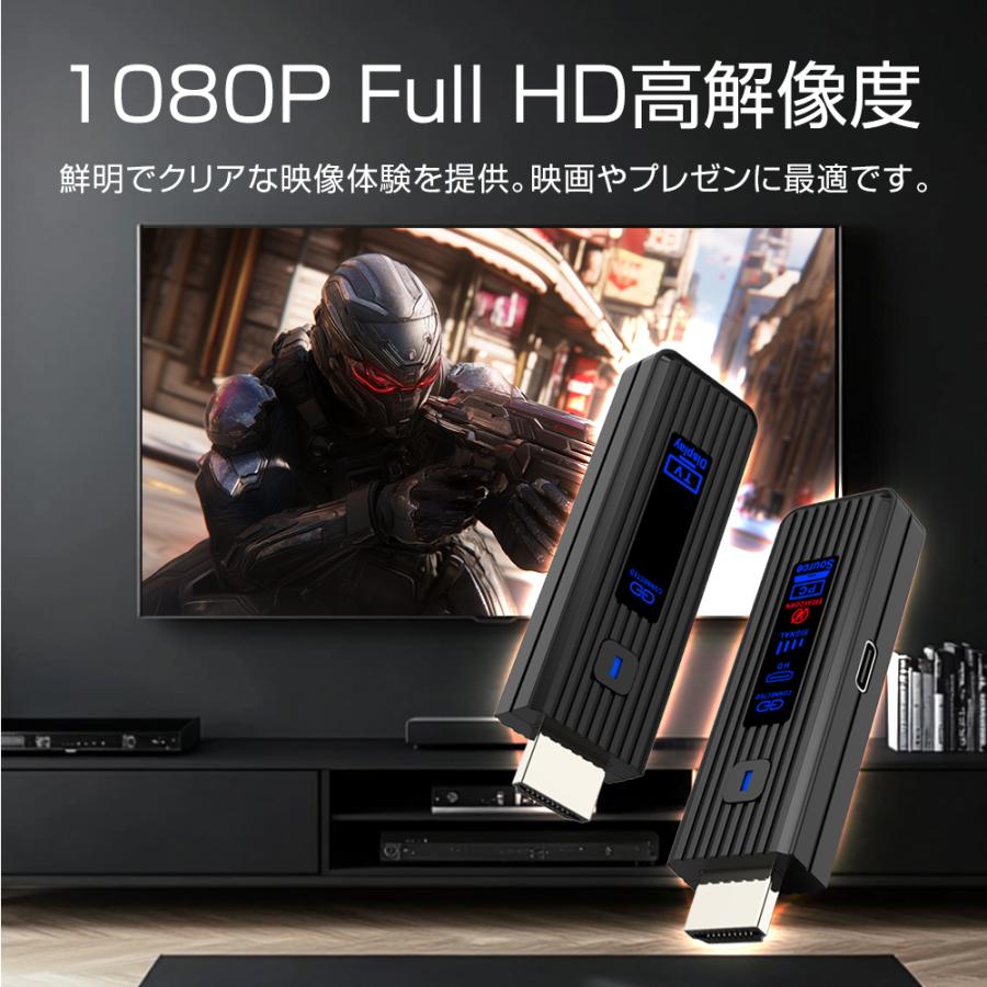 【P5倍】WINTEN ワイヤレス HDMI 映像 送受信機 FullHD@60Hz 無線 変換付 ワイヤレスアダプター モニター 映像伝達 WTHL-WIFI01-BK 6279の画像