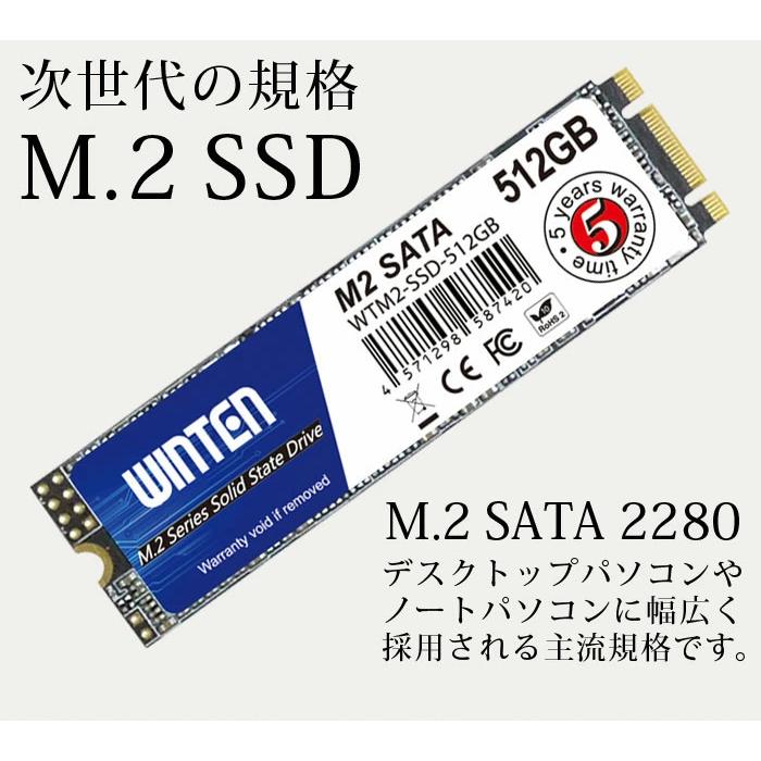 WINTEN 【外付けケースセット】WINTEN SSD M.2 512GB【5年保証】M.2