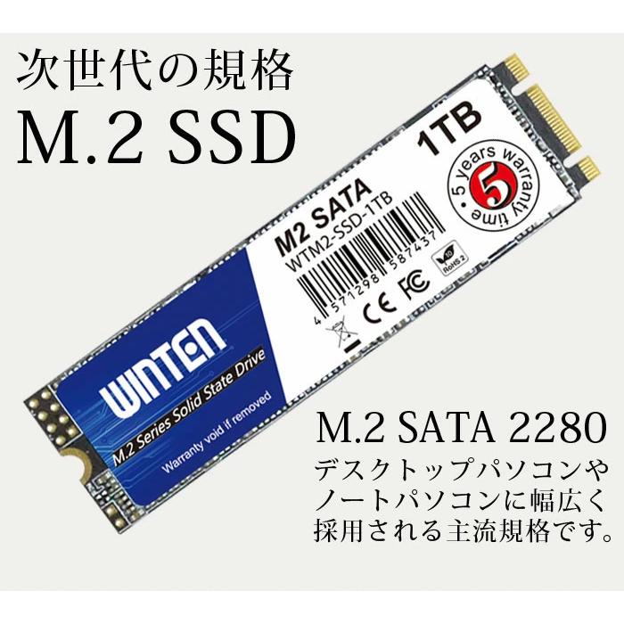 新品10時間未満ほぼ未使用 SSD M.2 1TB WTM2-SSD-1TB WINTEN 【外付けケースセット】WINTEN SSD M.2 1TBセット【5年保証】M