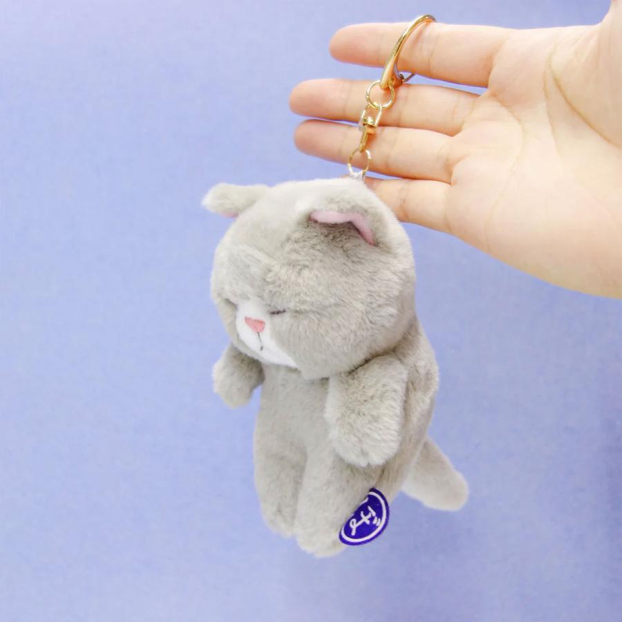 icchiさん　ぬいぐるみ作家　マスコットキーホルダー　猫エプロン ぼうみたいなねこ マスコット ぬいぐるみ キーホルダー 猫 内藤