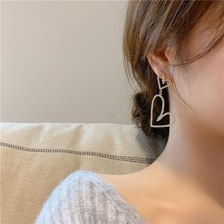 ピアス 18金 仕上げ 揺れる オープンハート CZダイヤ キラキラ 韓国ファッション アレルギー対応 ポイント消化 誕生日 母の日 プレゼント |  | 05