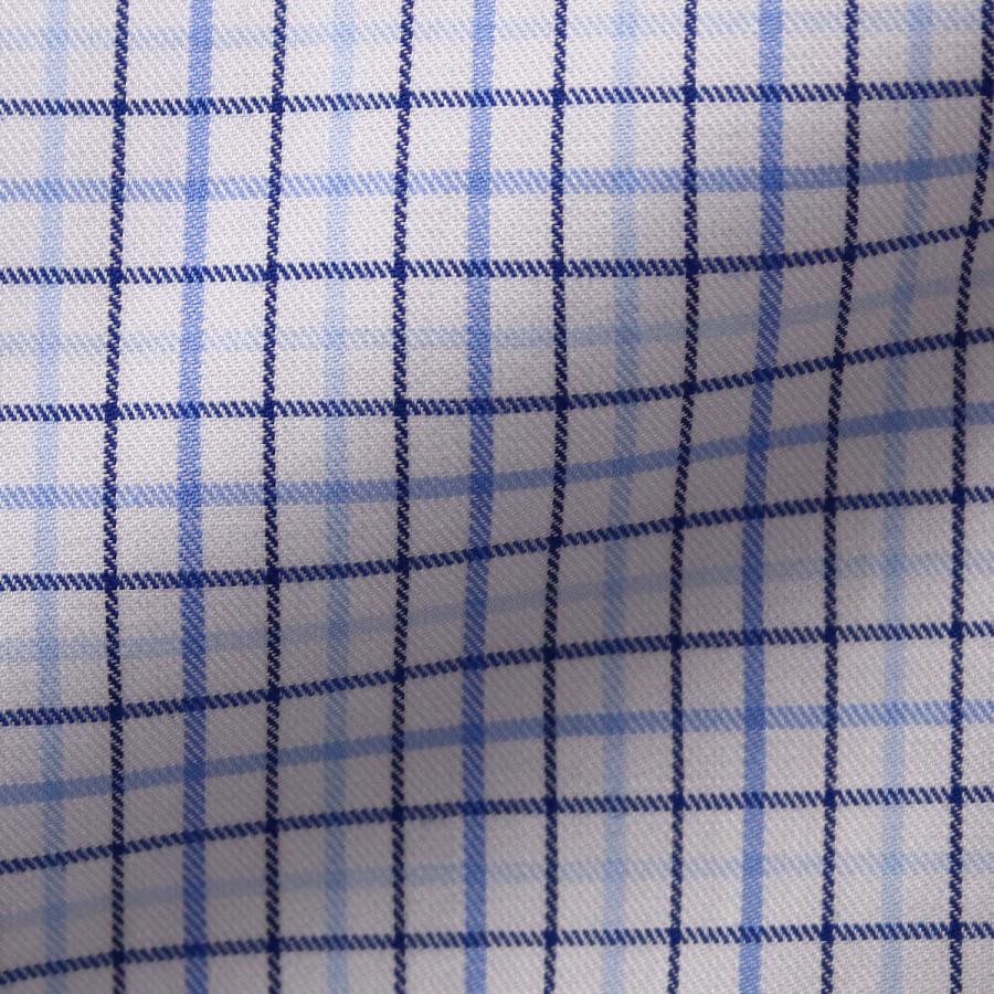 ワイシャツ ウィンザーノット WindsorKnot ボタンダウンカラー ブルー チェック イージーケア 綿100% 日本製 スリム | 父の日 結婚式 ギフト｜windsorknot｜06