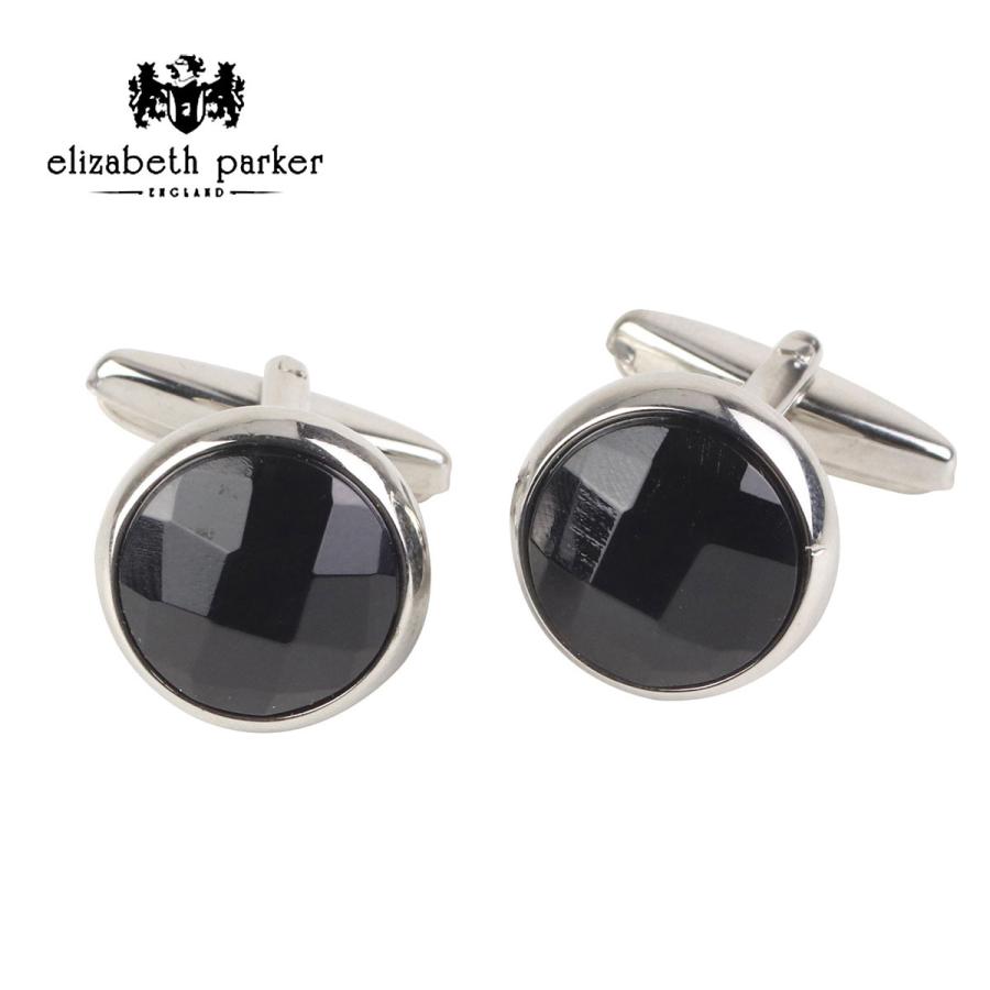 輝い 結婚式 カフリンクス クリスマス オニキス ダイヤカット ブラック Parker Elizabeth エリザベスパーカー 夜の準礼装 タキシード 等に使用 男性 ギフト 黒 フォーマル ブランド メンズアクセサリー
