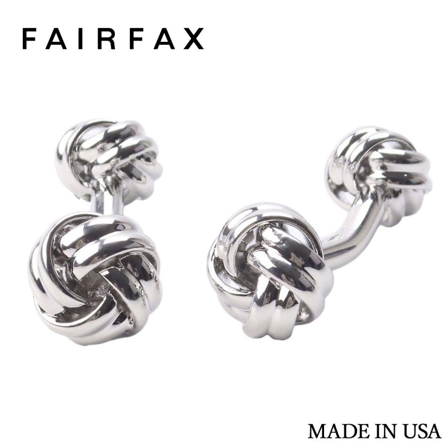 フェアファクス FAIRFAX カフスボタン 組紐デザイン ケース付 シルバー アメリカ製 カフリンクス 固定式 |入学式 卒業式 就職 プレゼント 祝い | FAIRFAX
