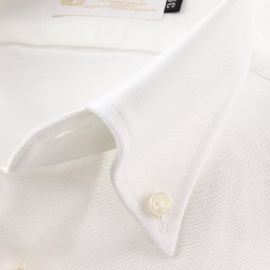 ワイシャツ 半袖 ボタンダウン シャツ オックス ホワイト 白 無地 日本製 綿100% スリム | 父の日 ギフト｜windsorknot｜03