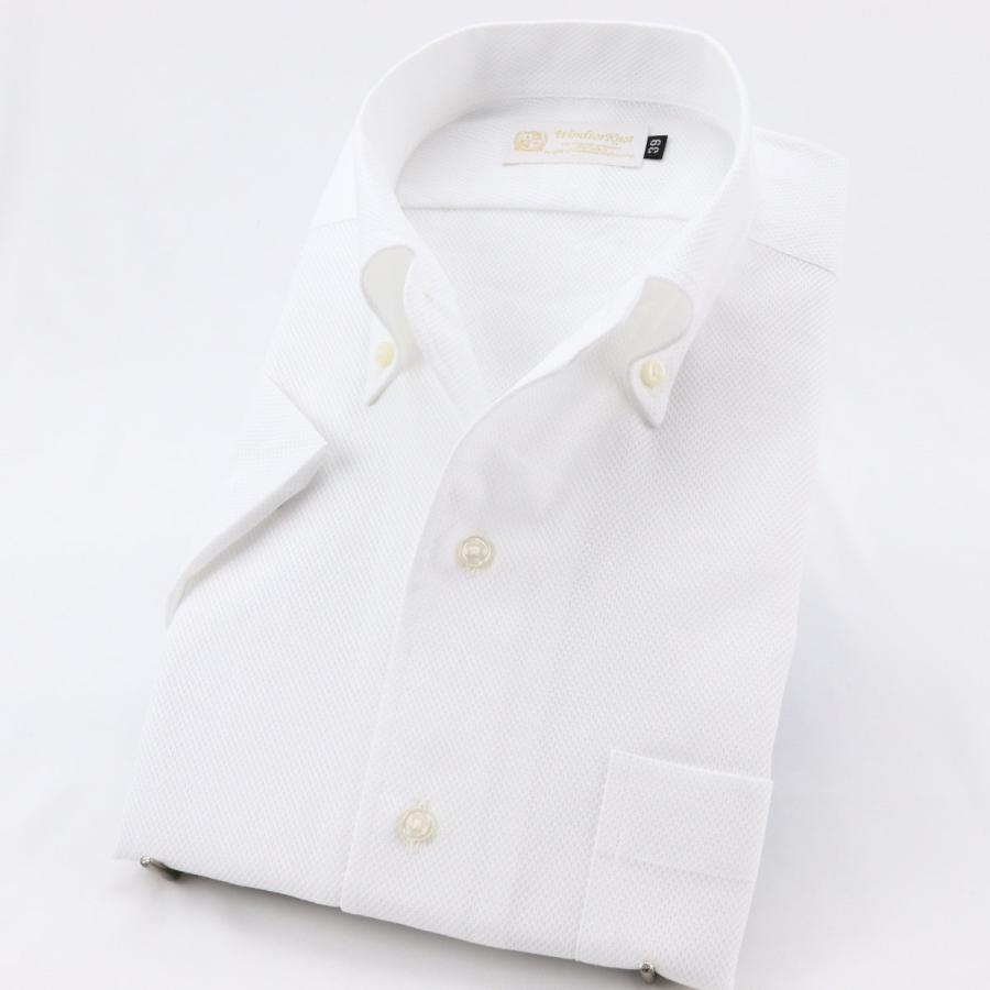 ワイシャツ ウィンザーノット 半袖 ボタンダウン ワンピースカラー