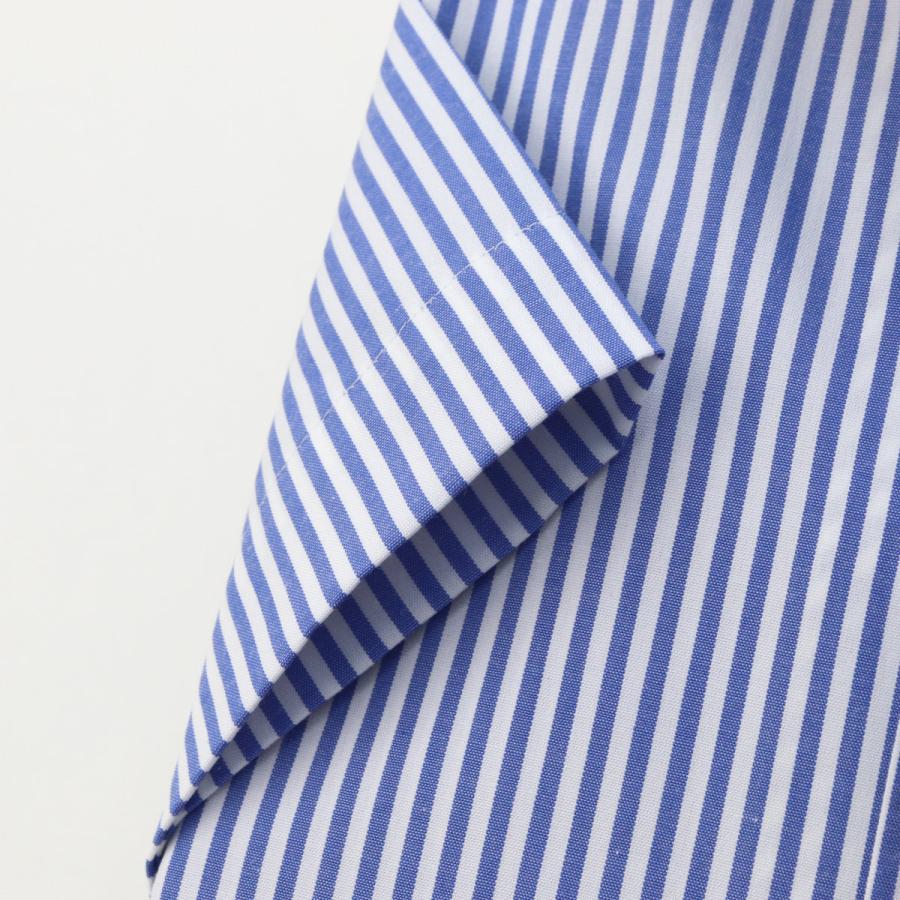 ワイシャツ ウィンザーノット WindsorKnot 半袖 ホリゾンタルワイド ワンピースカラー ブルー 日本製 綿100% イージーケア スリム | 父の日 結婚式 ギフト｜windsorknot｜05