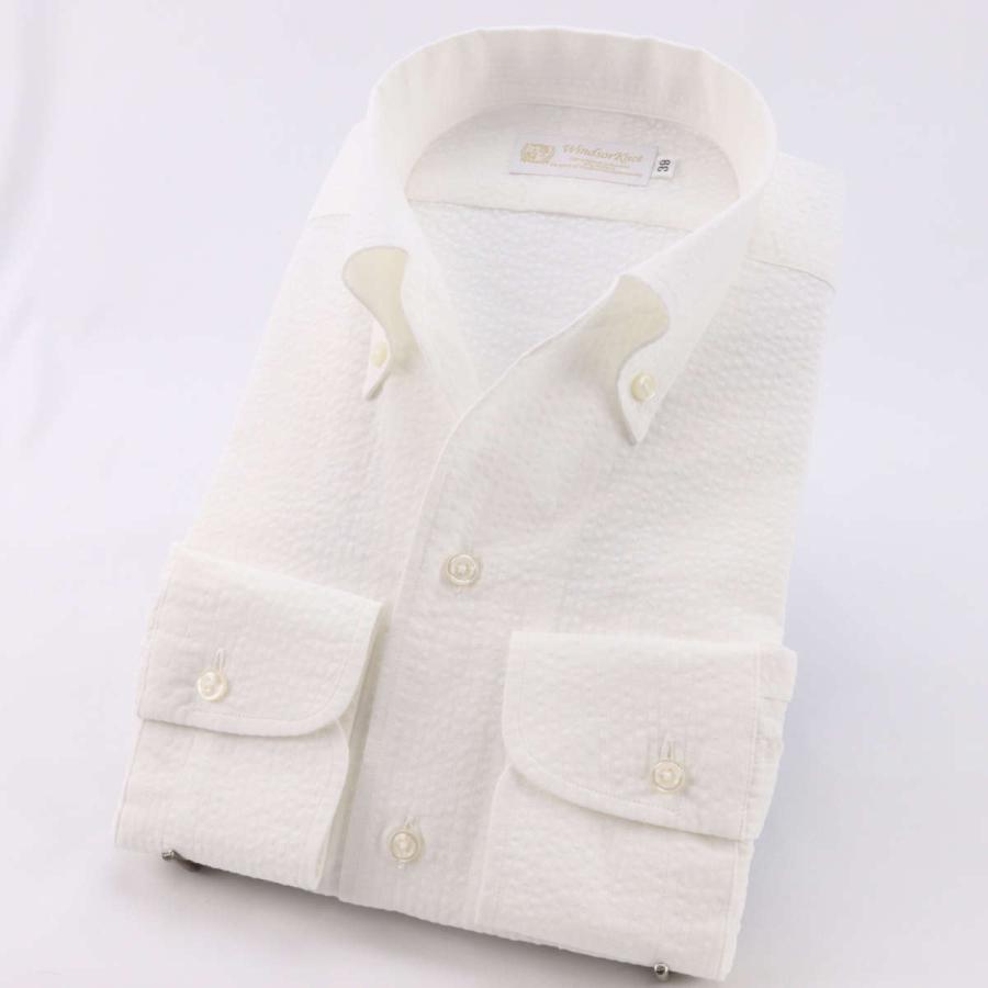 ワイシャツ ウィンザーノット シアサッカー ボタンダウン