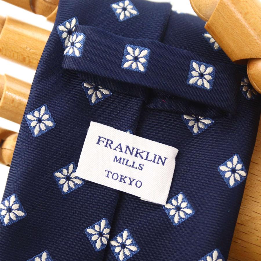 ネクタイ ビジネス ブランド FRANKLIN MILLS フランクリンミルズ 小紋 ネイビー 紺 シルク100% 日本製 メンズ | 父の日 卒業式 就職祝い プレゼント｜windsorknot｜03