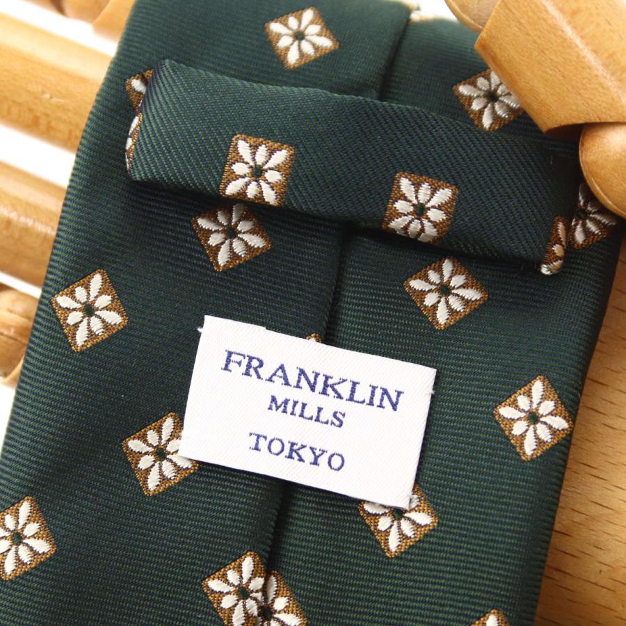 ネクタイ ビジネス ブランド FRANKLIN MILLS フランクリンミルズ 小紋 グリーン 緑 シルク100% 日本製 メンズ | 父の日 卒業式 就職祝い プレゼント｜windsorknot｜03