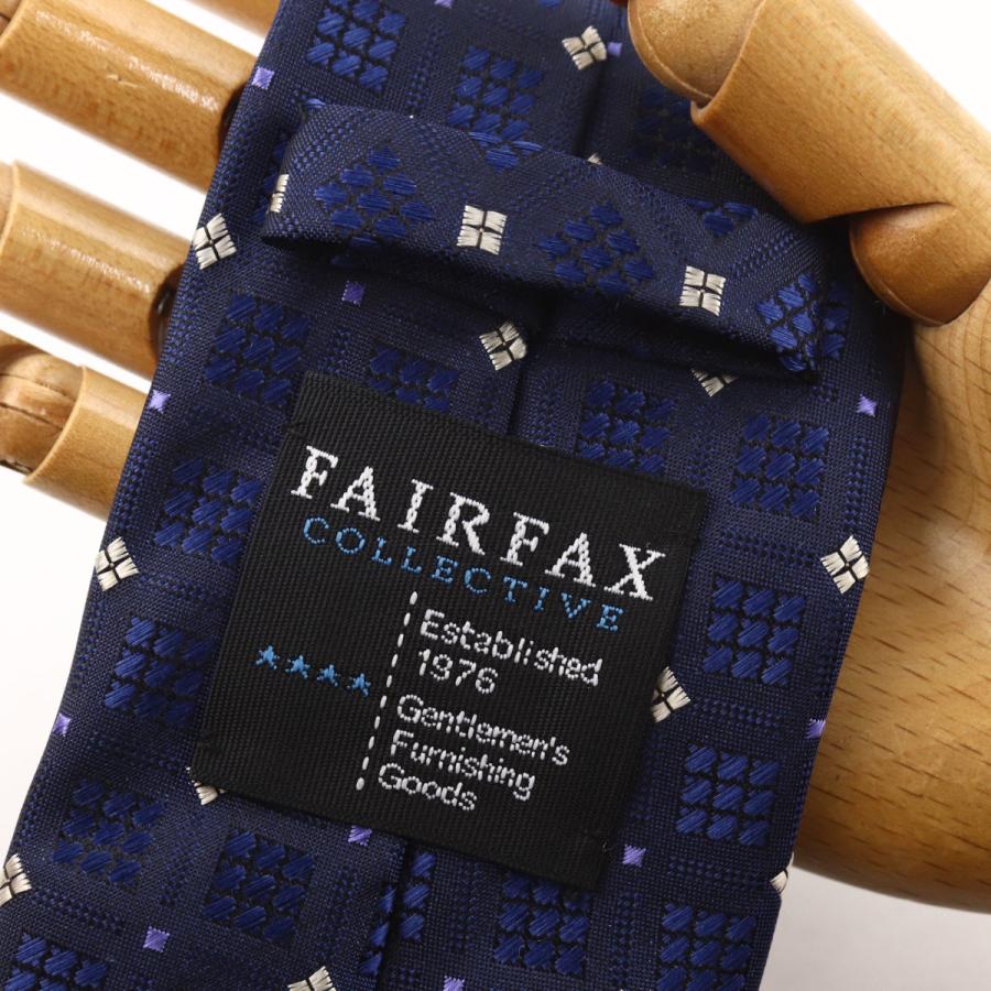 フェアファクス FAIRFAX ネクタイ ビジネス ブランド 小紋 レトロ 織り ブルー 青 シルク100% 日本製 メンズ | 父の日 卒業式 就職祝い プレゼント 人気｜windsorknot｜03