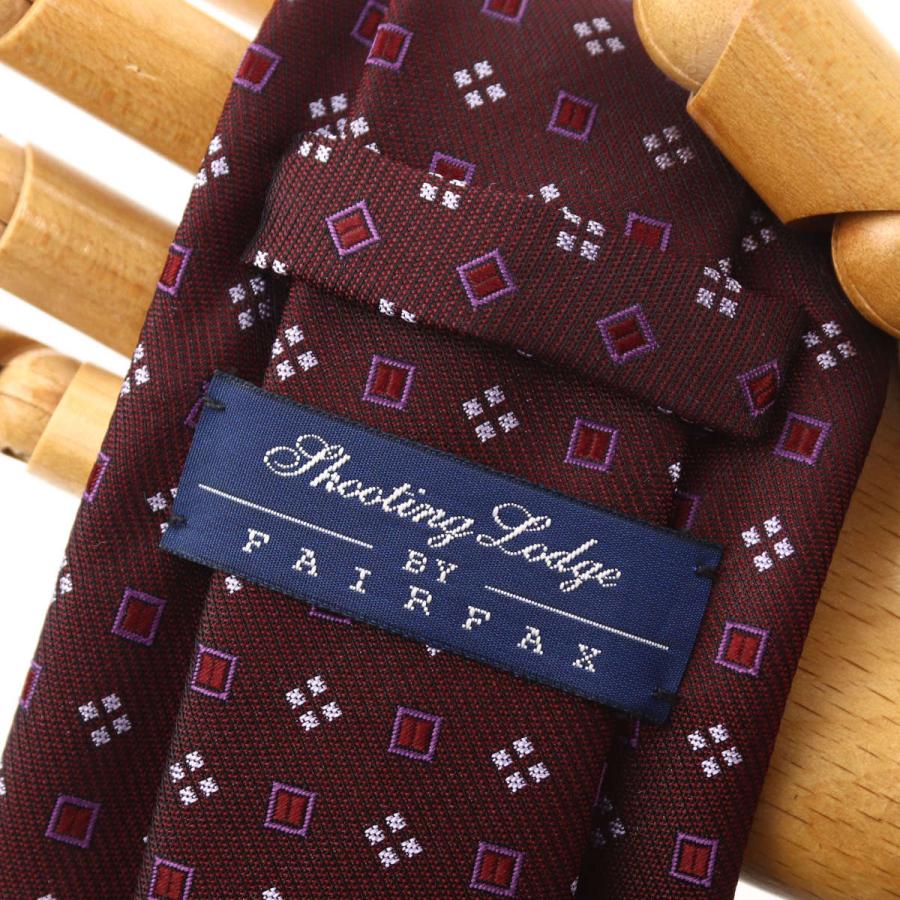 FAIRFAX フェアファクス ネクタイ ビジネス ブランド 花柄 小紋 ワイン
