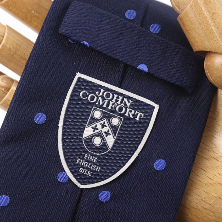 JOHN COMFORT ネクタイ ビジネス ジョンコンフォート ドット ネイビー