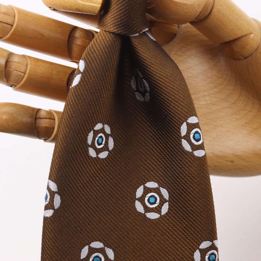 Holliday & Brown ブラウンジャカード小紋柄シルクネクタイ TOMORROWLAND シルクジャガード 小紋柄ネクタイ
