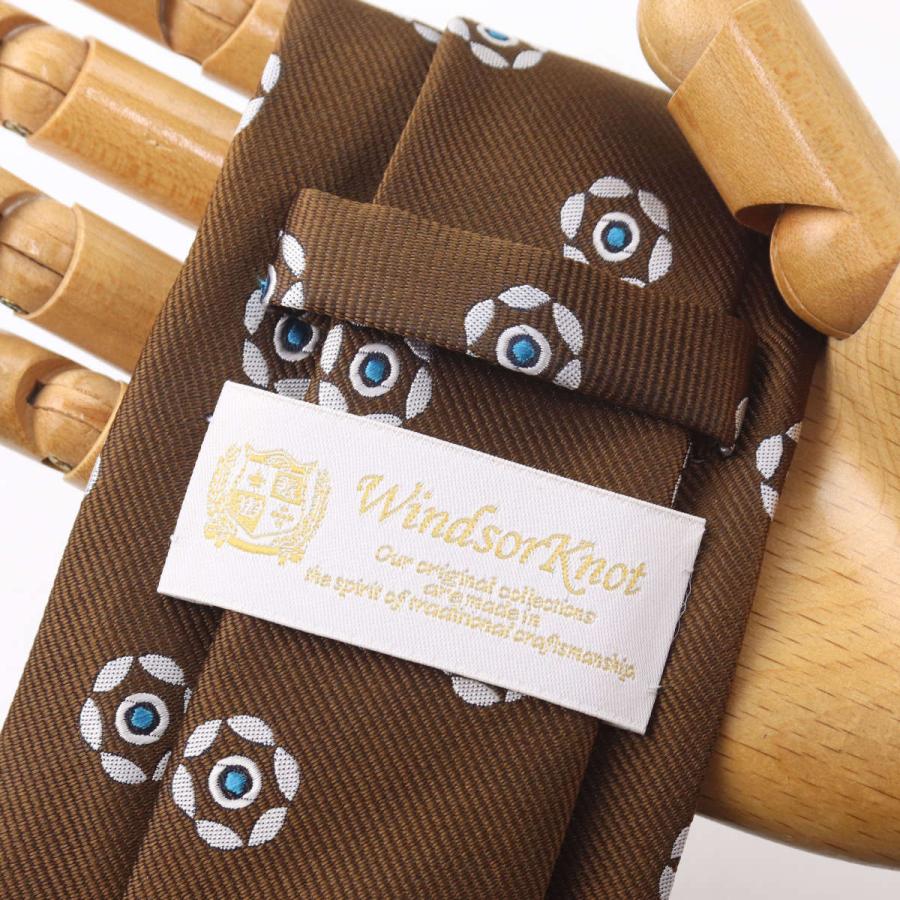 ネクタイ ビジネス ブランド レトロ小紋 ブラウン シルク100% 日本製