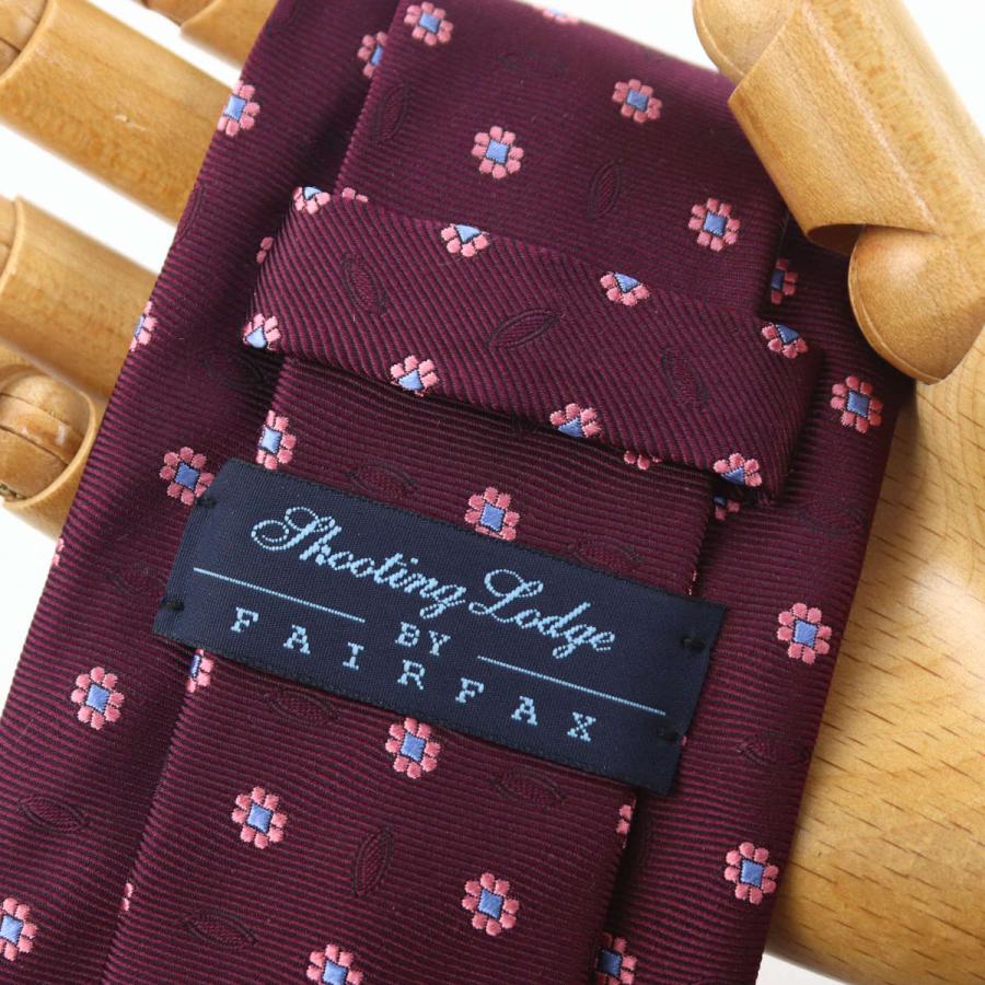 【新品未使用】FAIRFAX フェアファクス　ネクタイ　バーガンディ FAIRFAX（フェアファクス） ネクタイ ビジネス ブランド 花柄小紋