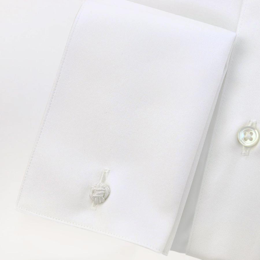 ワイシャツ ウィンザーノット ラウンドピンホールカラー ダブルカフス