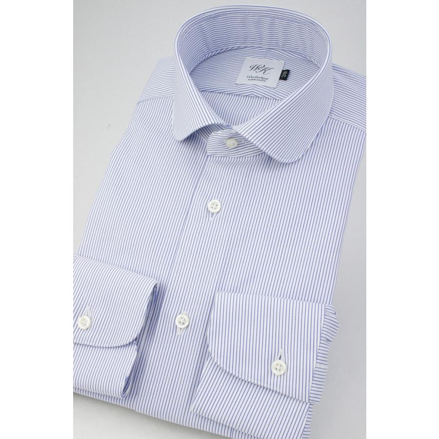 ドレスシャツ メンズ ピンストライプ ラウンドカラー 白地にブルー 綿100 80双ポプリンスリム ウィンザーノット Windsorknot 結婚式 ギフト Rd4584 ドレスシャツshopウィンザーノット 通販 Yahoo ショッピング