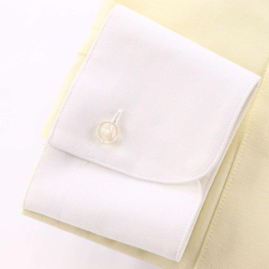 ワイシャツ クレリック ラウンドカラー オックス イエロー 長袖 日本製