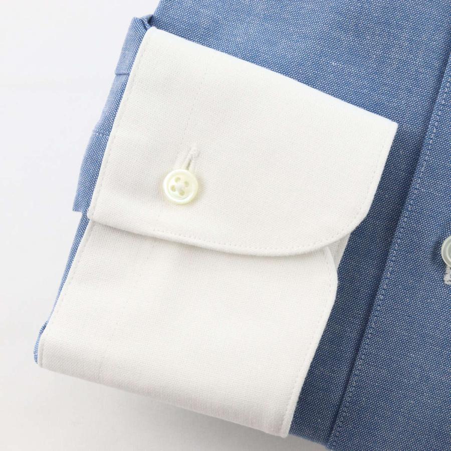 ワイシャツ ラウンドカラー クレリック ダンガリー ブルー 長袖 メンズ 日本製 綿100% ウィンザーノット WindsorKnot ビジネス ドレスシャツ | 父の日 |  | 03