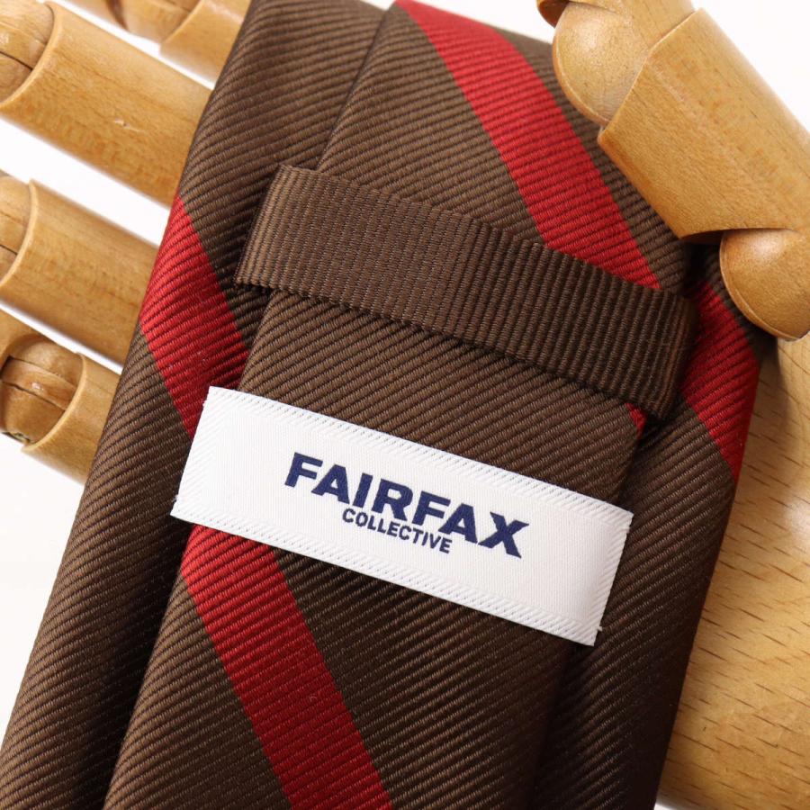 FAIRFAX（フェアファクス） ネクタイ ストライプ レップ織 ブラウン
