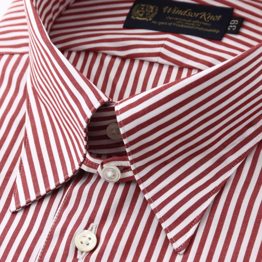ワイシャツ ウィンザーノット WindsorKnot タブカラー ワイン 赤 