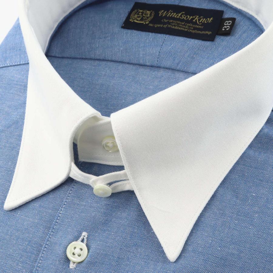 ワイシャツ タブカラー クレリック ダンガリー ブルー 長袖 日本製 綿100% ウィンザーノット WindsorKnot ビジネス ドレスシャツ | ブランド プレゼント 父の日 |  | 02