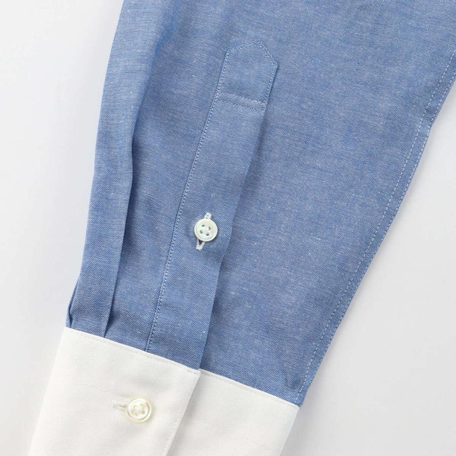 ワイシャツ タブカラー クレリック ダンガリー ブルー 長袖 日本製 綿100% ウィンザーノット WindsorKnot ビジネス ドレスシャツ | ブランド プレゼント 父の日 |  | 04