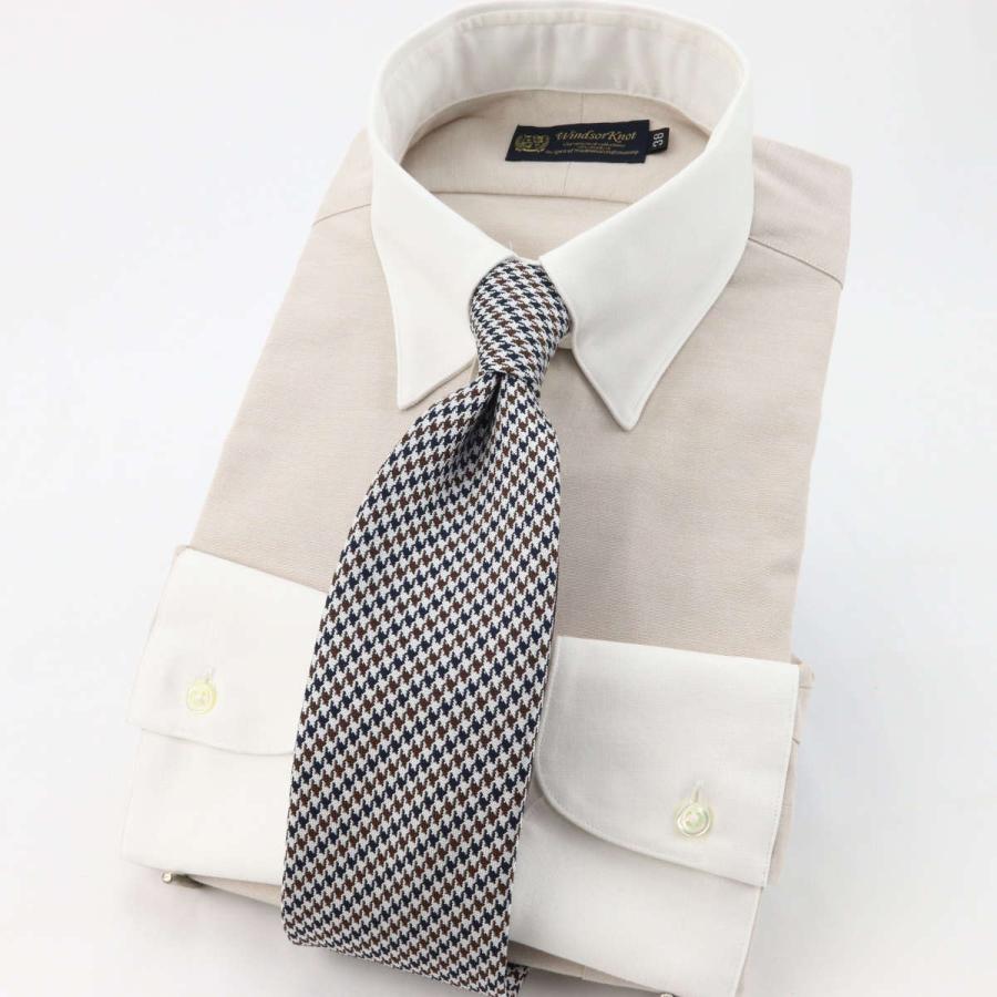 ワイシャツ タブカラー クレリック ダンガリー ベージュ 長袖 メンズ 日本製 綿100% ウィンザーノット WindsorKnot ビジネス ドレスシャツ | プレゼント 父の日 |  | 01