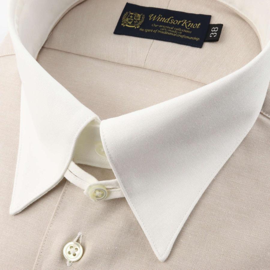ワイシャツ タブカラー クレリック ダンガリー ベージュ 長袖 メンズ 日本製 綿100% ウィンザーノット WindsorKnot ビジネス ドレスシャツ | プレゼント 父の日 |  | 02