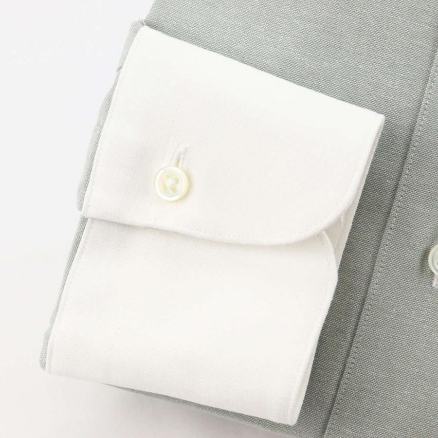ワイシャツ タブカラー クレリック ダンガリー カーキ 長袖 日本製 綿100% ウィンザーノット WindsorKnot ビジネス ドレスシャツ | ブランド プレゼント 父の日 |  | 03