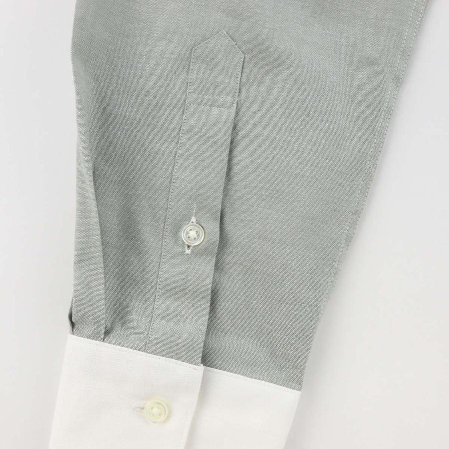 ワイシャツ タブカラー クレリック ダンガリー カーキ 長袖 日本製 綿100% ウィンザーノット WindsorKnot ビジネス ドレスシャツ | ブランド プレゼント 父の日 |  | 04