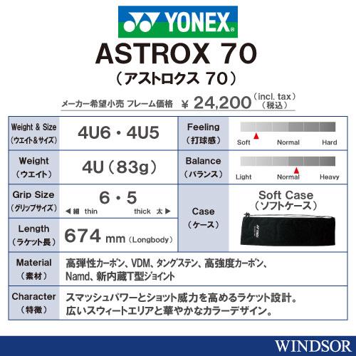 YONEX 【張り工賃別】ヨネックス アストロクス70 AX70 027