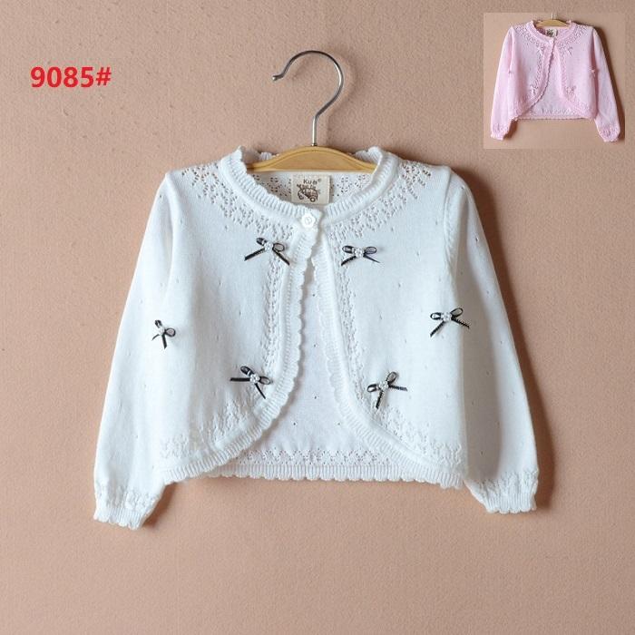 カーディガン 子供 子供服 ニット刺繍 ボレロ 白 キッズボレロ