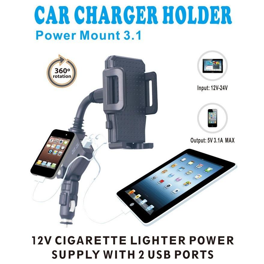 iphone 車載ホルダー シガーソケット USB 2ポート カーチャージャー カーチャージャ 車載充電器スマホ 車載 ホルダー