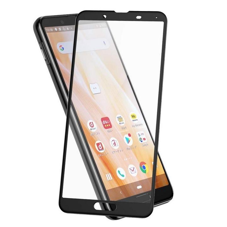 SH-02M docomo 全面保護フィルム AQUOS sense3 SH-M12 ガラスフィルム