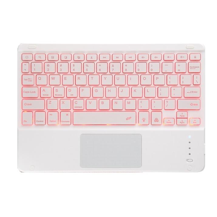Bluetooth キーボード タッチパッド付き 超薄 7カラーLEDバックライト