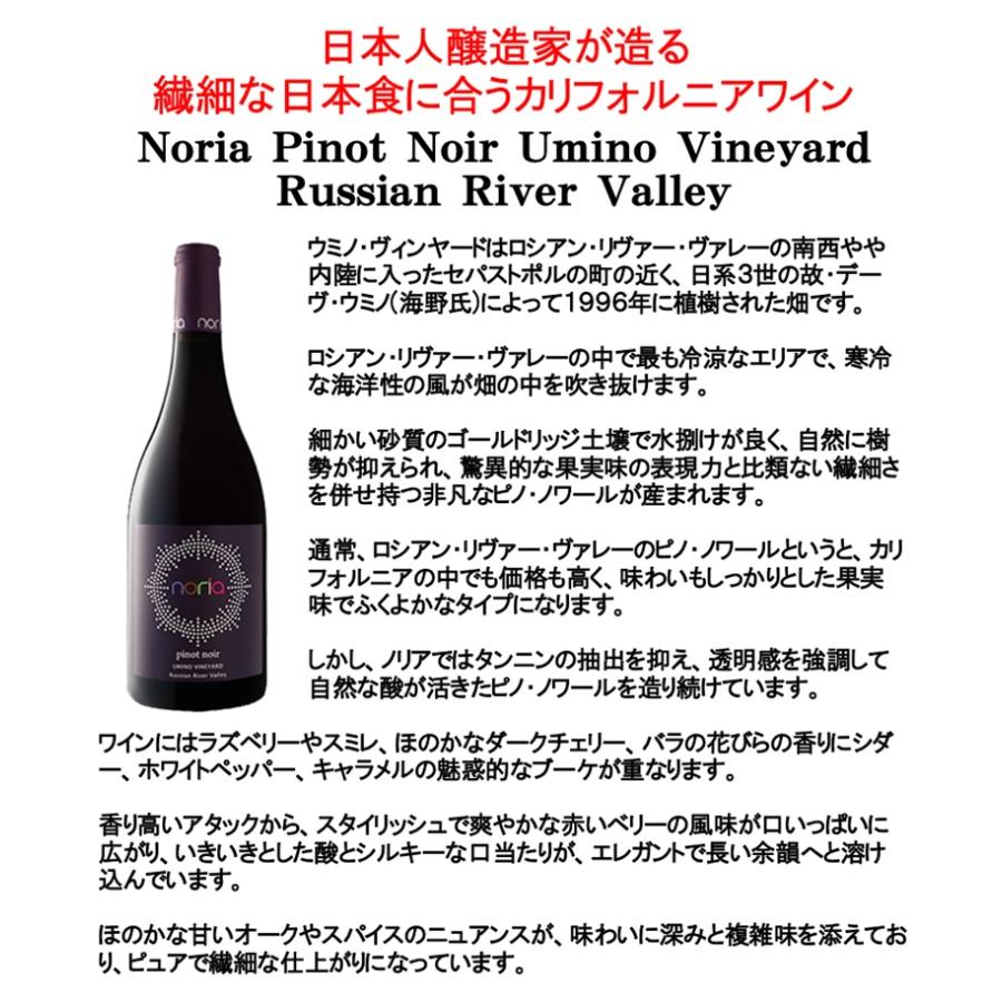 (数量限定特価 ワイン 赤ワイン) ノリア ピノ ノワール ウミノ ヴィンヤード ロシアン リヴァー ヴァレー 2021年 ナカムラ セラーズ |  | 01