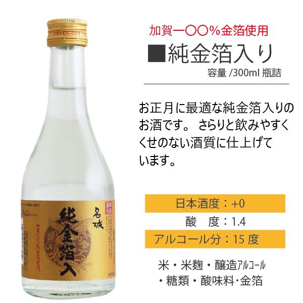 お年賀 御年賀 日本酒セット 日本酒 ギフト 大吟醸 金箔入り 送料無料 名城酒造 300ml×5本 飲み比べ 詰合せ プレゼント |  | 06