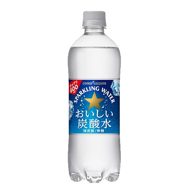 炭酸水 タンサン 送料無料 ポッカサッポロ おいしい炭酸水 600ml×1ケース/24本(024)｜wine-com｜02