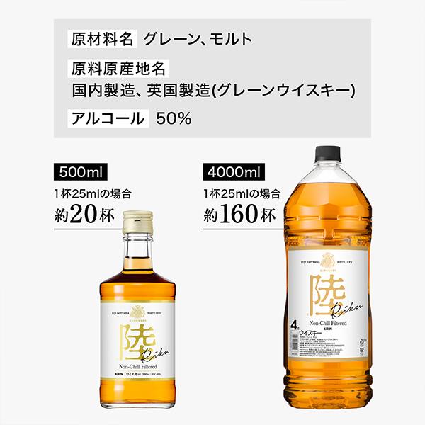富士 ウイスキー whisky 国産ウイスキー キリン 陸 RIKU 50度 500ml