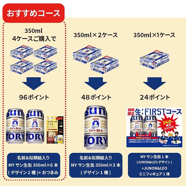 SUNTORY ビール beer 送料無料 サントリー 生ビール 350ml×2