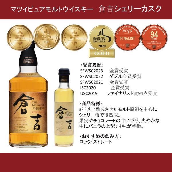 マツイ ピュアモルトウイスキー 倉吉 シェリーカスク 43度 700ml マツイ ピュアモルトウイスキー 倉吉 シェリーカスク 43度 700ml